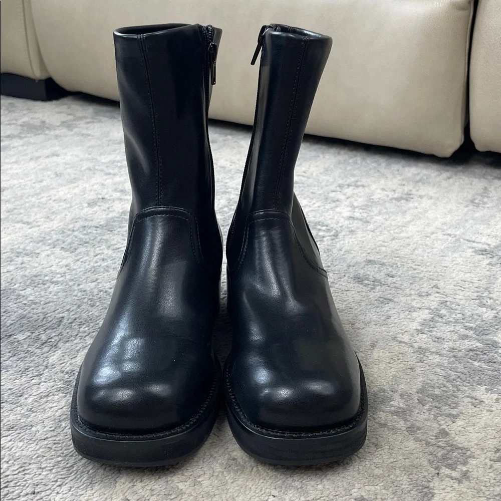 New Jeffrey Campbell Liverpool 2 Platform Ankle Boot Bootie Black Sz 5
